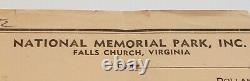 4 Burial Plots Spaces Block DD Lot 261 National Memorial Park Falls Church VA