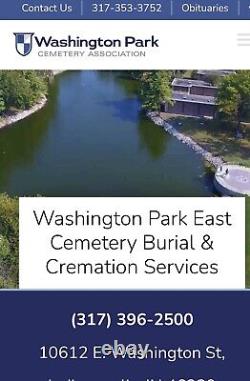 (4) Lovely LAKE FRONT PRIME Cemetery Plots Washington Park EAST Indianapolis