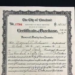 CLEVELAND, OH West Park Cemetery Burial Plot Purchase Rolinson 1954 Document VTG