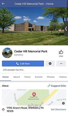 Cedar Hill Memorial Park Allentown PA Burial Plot