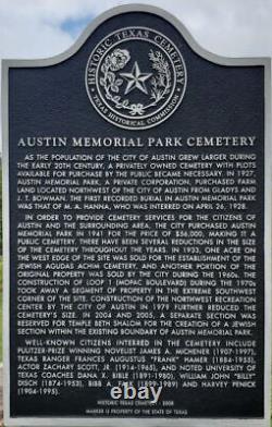 Cemetery Lots-historical Austin Memorial Park-2 Plots Side By Side