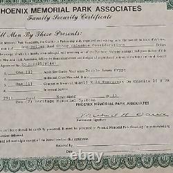 Phx Memorial Park Dignity Property, Double Depth Cemetery Plot + Extras $5,500